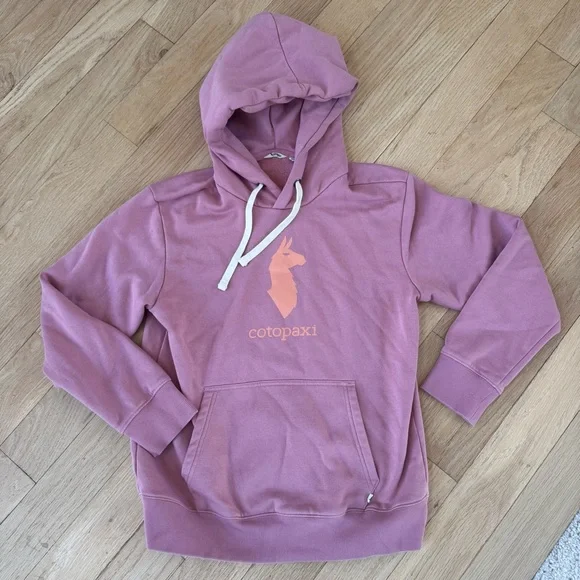 Cotopaxi Mauve Hoodie with Peach Llama Graphic - Picture 4 of 5